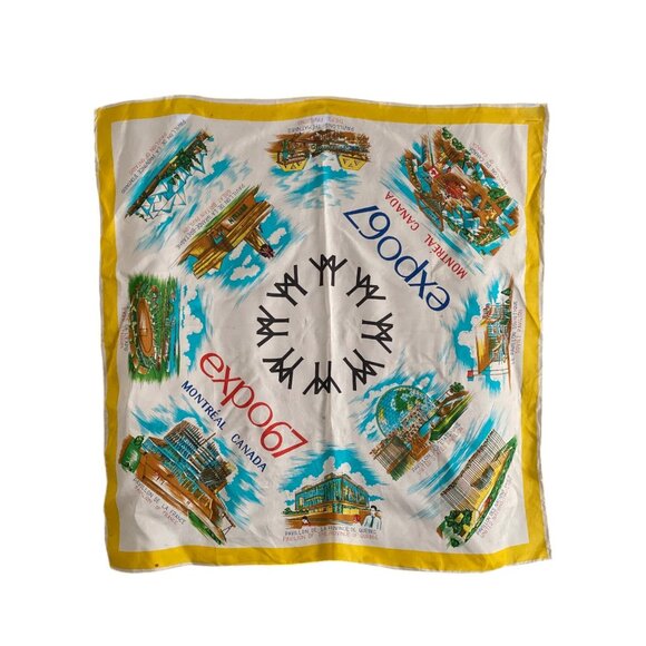 VTG Expo 67 Montreal Canada Souvenir Scarf Japan Women - Picture 1 of 11